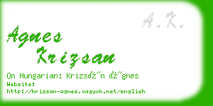 agnes krizsan business card